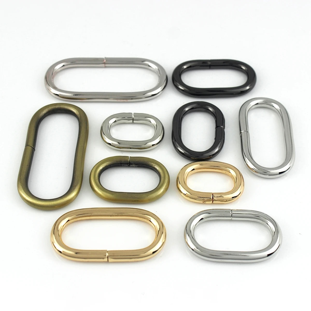 Cloxy Alloy Openable Oval Ring Buckle 20-50mm No Welded Wire O-ring Buckle for Bag Purse Strap Leather Belt Leather Craft