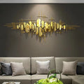 150x64CM Golden Large Metal Art Wall Living Room Home House Decor Luxury Art Decoration Hangings for Sale Dropshipping DDP