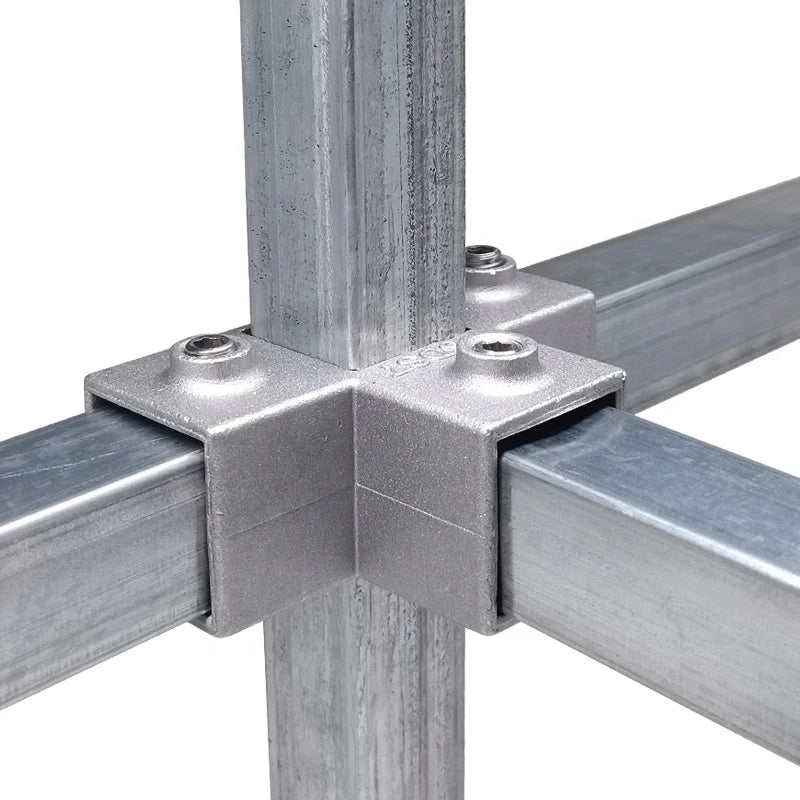 Aluminum Outlet 5 Way Square Tube Frame Connector for 25mm*25mm Square Tube Pipe Fittings Casting Technics