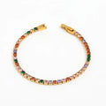 Joolim Waterproof Tarnish Free & Waterproof Colorful Zirconia Luxury Tennis Stainless Steel Charm Bracelet