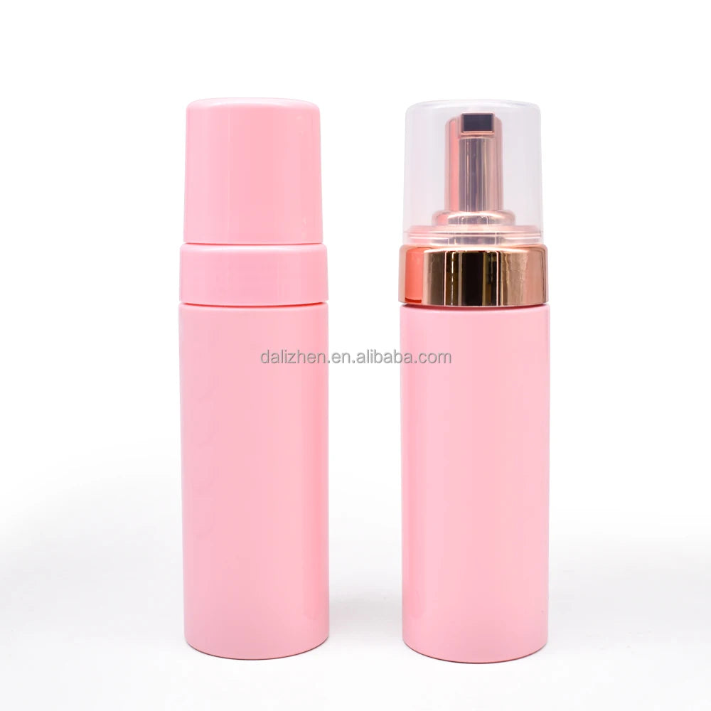 Private Labels pink Color PET Plastic Cleansing Foam Soap Bottle With Pump Dispenser