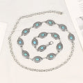 Turquoise Metal Waist Chain for Women Fashion Dress Decoration Chain