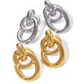 Simple Designer Female Fashion Jewelry Stainless Steel 18K Gold Plated Chunky Winding Twisted Stud Earrings for Women