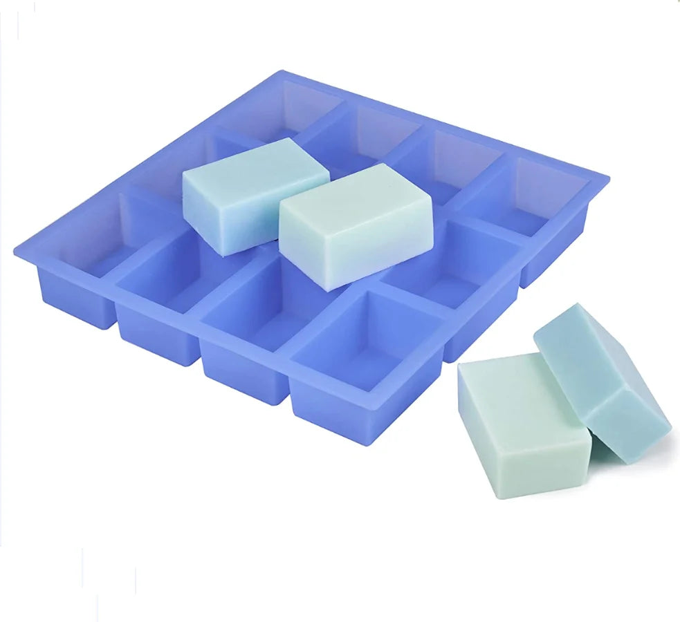 12 Bar Soap Mold 4oz Custom Logo Moulds Flexible Thick and Durable Rectangle Silicone with Flabutterflynd Smooth Lines Silicone