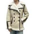 New Fashion Winter Warm Leather Fur Coat Turn Down Collar Luxury Women Shearling Jacket