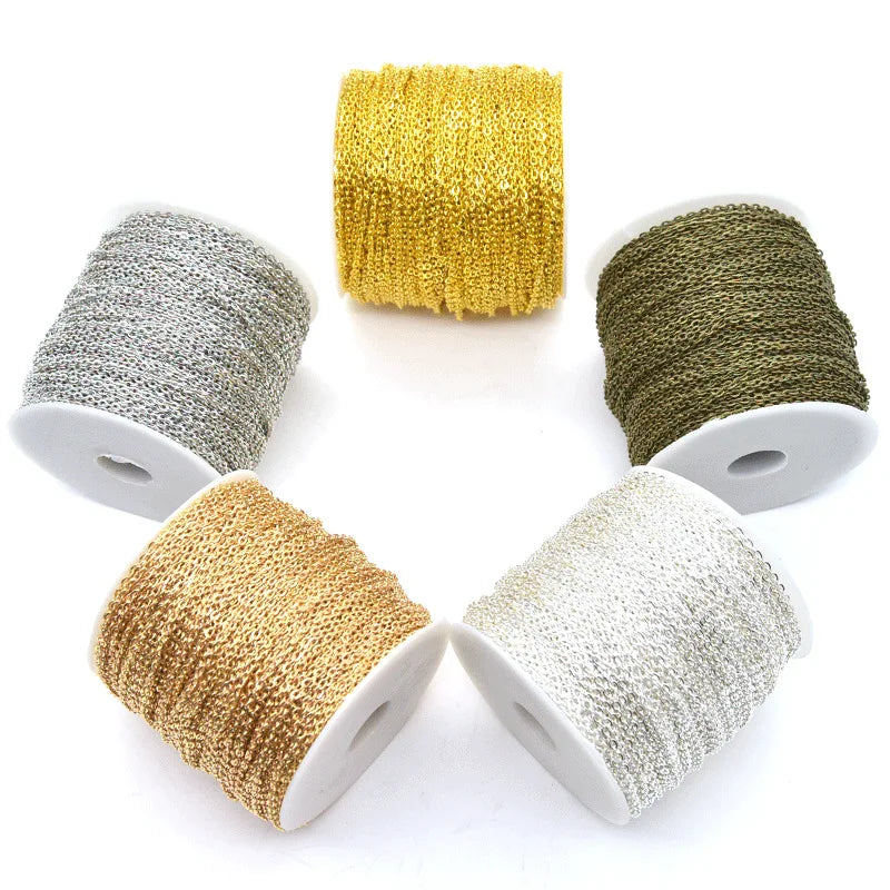 3*2mm Metal Chain Necklace Diy O Shape Chains for Bracelets Jewelry Making Components
