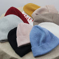 Fashion Rabbit Hair Beanie - Ribbed Printed Unisex Hat for Ear Protection & Warmth