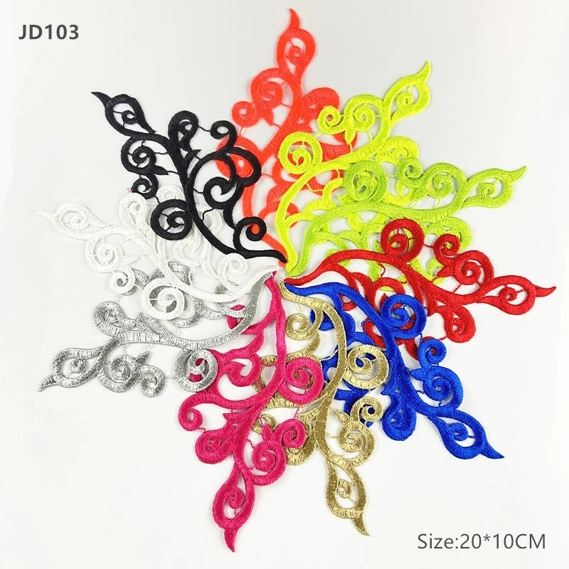 Multicolor Polyester Fiber DIY Dance Clothing Lace Patch Flower Decal Clothing Accessories