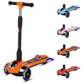 Children's Scooter 4 Height Adjustable Pu Light up 3 Wheels Extra Wide Deck Kids Kick Scooter for Best Gifts Boys Girls