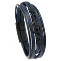 Wholesale Hip-hop Rock Jewelry Bracelets Bangles Fashion Note PU and Genuine Leather Bracelet for Men