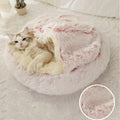 50CM Winter Cat Bed Warm Cat Mat Round Long Plush Sofa Soft Sleeping Cushion Pet Basket Bed for Cat Nest Pet Bed Drop Shipping