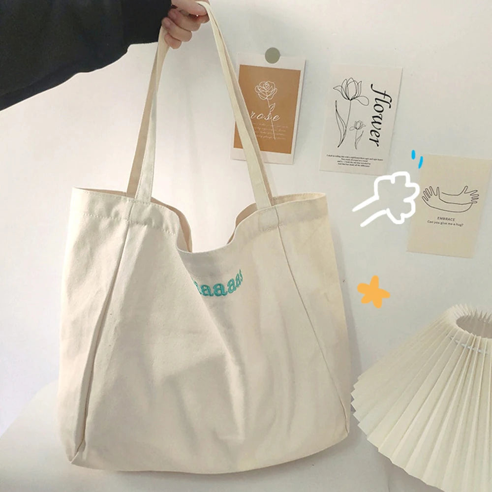 Best Large Beige Packable Hand Embroidered Company logo Foldable Weekend Nylon Tote Bag for Travel