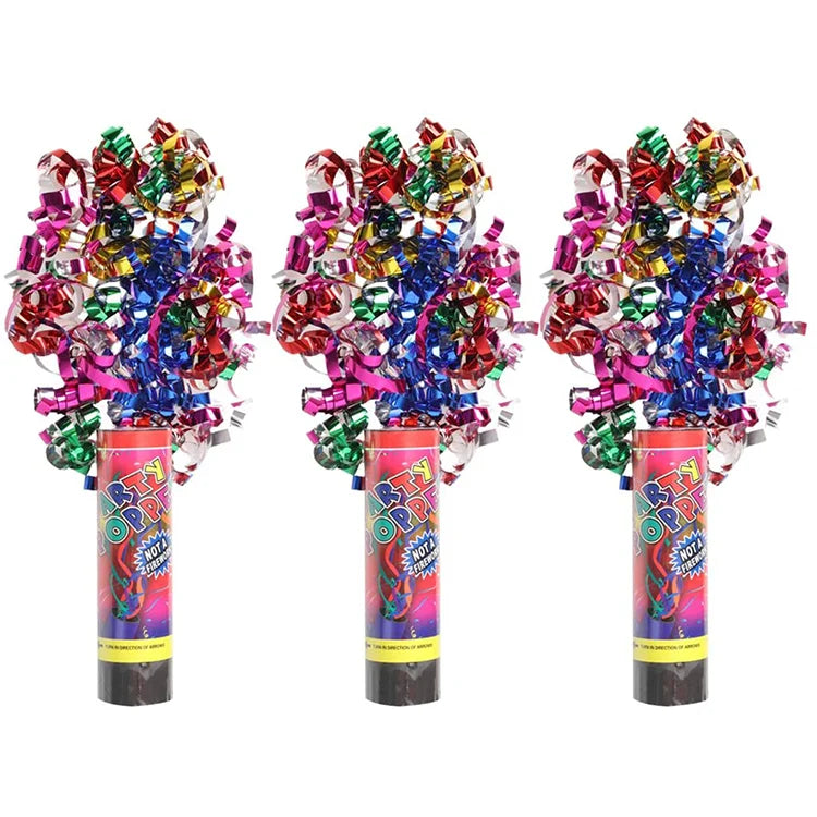 4-8inch Spring Rotation Confetti Cannon for Graduation Christmas New Year & Valentine's Day-Party Decor with Foil Paper