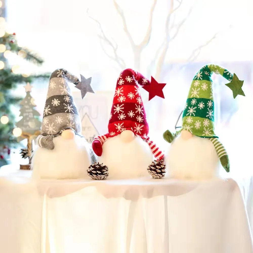 Christmas Gnomes Handmade Swedish Gnomes Luminous Gnomes Christmas Dwarf Dolls Faceless Dolls for Christmas Holiday Decoration