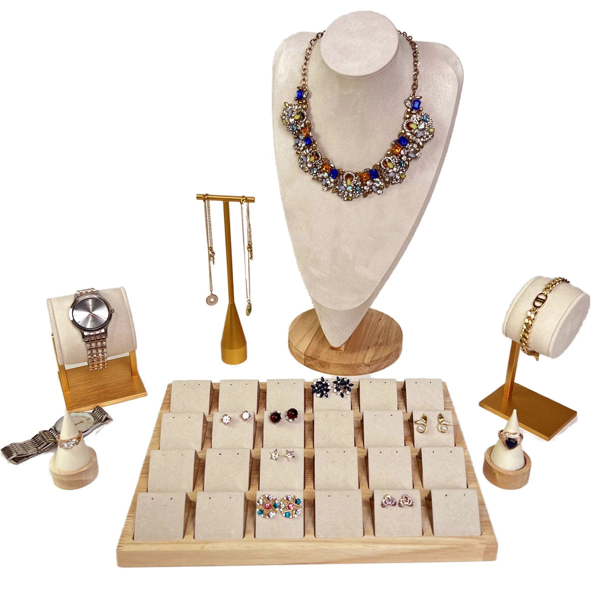 Factory Stock Wholesale  Ring Earring  Necklace Bangle Watch Jewelry Holder Display Packaging Stand Shop showcase Organizer