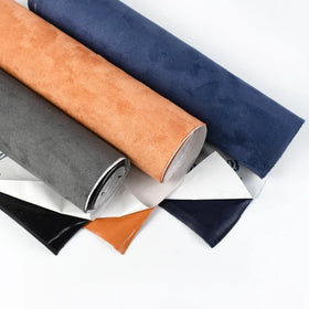 Deepeel FA404 20*30cm 0.8mm Thick DIY Self-Adhesive Four-Sided Elastomeric Suede With Fur Back Automotive Trim Leather Fabric
