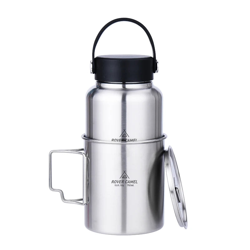 Stainless Steel Water Bottle Wide Mouth Drinking Water Bottle Outdoor Water Bottles Sports Drinking