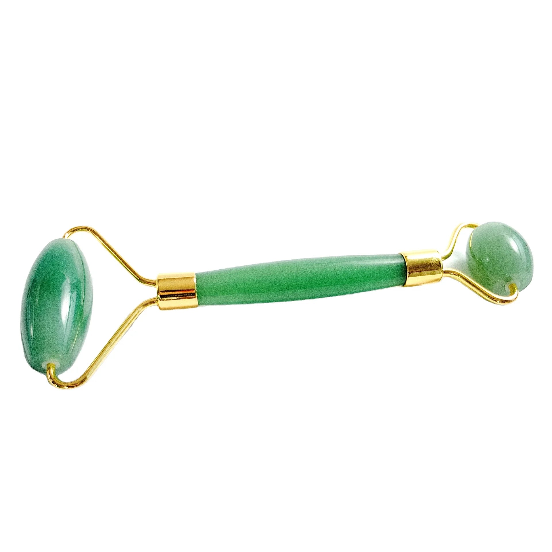 DIY Jade Roller and Gua Sha Set 100% Natural Green Aventurine Jade Stone Roller Anti-Aging Anti-Wrinkle Face Slimming