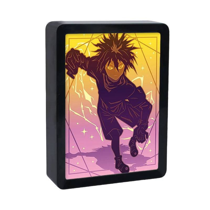 Killua Zoldyck Figure Anime Hunter X Hunter Custom Shadow Box Frame Picture 3D Night Light LED Desk Lamp Gift Items