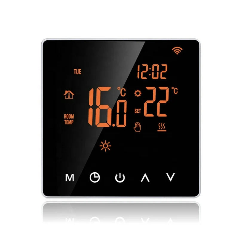 16A Programmable 7-Day Nest Thermostat for Hotel Apartment Underfloor Heating Traditional ABS Mirror WiFi Tuya Fire Resistant