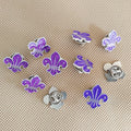 Wholesale Custom Logo Fleur De Lis Metal Glitter Enamel Lapel Pin for Hats