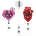 Medical Scrub Life Acrylic Badge Holder Reel Retractable Nurse Gift Heart Metal Material for Hospital Supply
