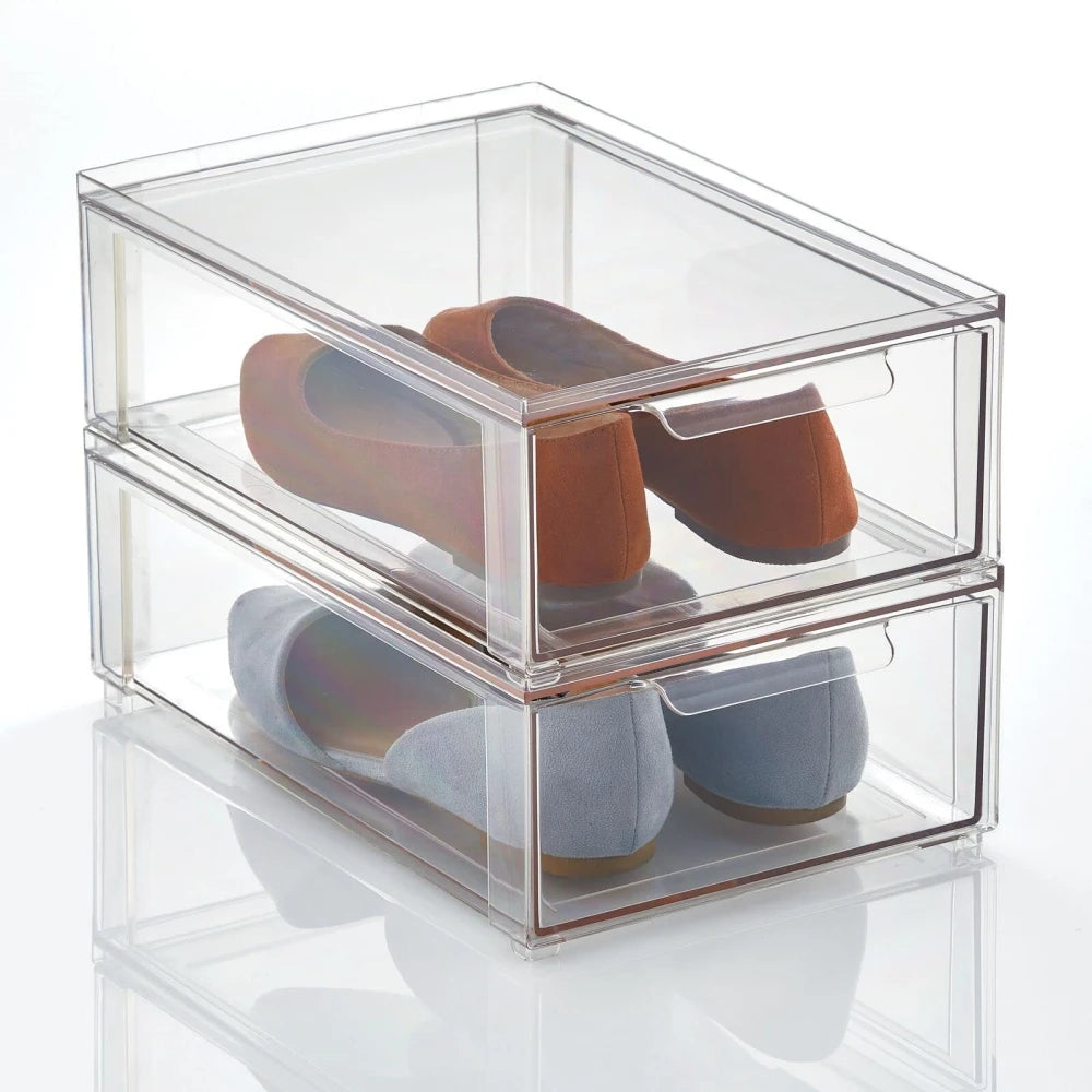 Clear Plastic Storage Boxes Bins Stackable Clothing Toy Storage Box with Lid