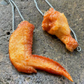 Couple Accessories Gifts Statement Simulation Food Necklace Creative Three-dimensional Fried Chicken Necklace for Women Men