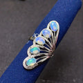 Hot Sale Custom 925 Sterling Silver Midi Rings Oval Cut Natural Opal with Twisted Design Classic Style for Women's Wedding Party