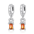 925 Sterling Silver Orange Bear Ear Buckles Drop Earring Fine Zircon Women's Jewelry for Wedding or Party Anniversary SCE1399