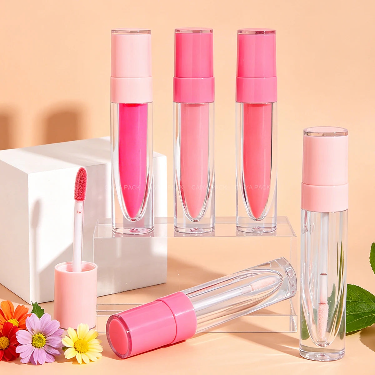 2024 New Custom Logo Lip Gloss Container Clear Plastic Empty Bottle for Wholesale Makeup for Cosmetic Use