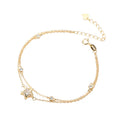 INS Fashion Jewelry 925 Sterling Silver Gold Plated Chain Bracelets Star Zirconia Bracelets Jewelry for Women Girls