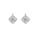 Sweet Cute 925 Sterling Silver Round Cubic Zirconia Flower Leaf Stud Fashion Earrings Set for Women Girl Fine Jewelry Wholesale