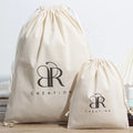 Wholesale  Cotton Custom Logo With Screen Printing Double Drawstring Cotton Craft Clothing Gift Bag