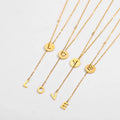 Minimalist Stainless Steel Gold Plated Clear Crystal Y Shaped Tassel  Hollow Initial Letters Necklace