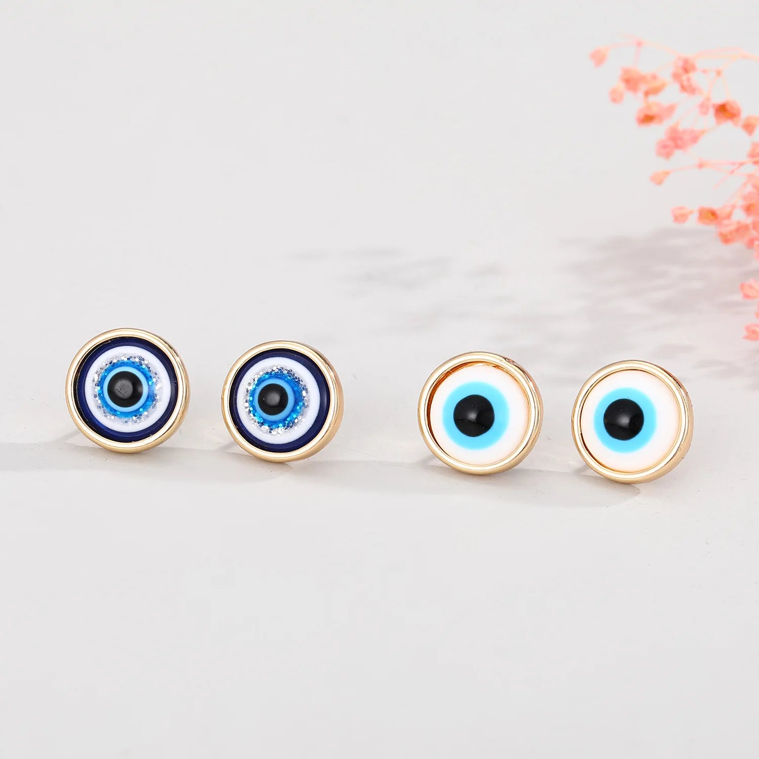 Trendy Enamel Blue Eye Stud Earrings Jewelry Personality Evil Eye Earrings Accessories for Lady