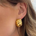 2021 PVD Gold Plated Chunky Hoop Earring Chunky Earring Big Earring Stainless Steel Jewelry