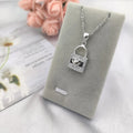 Pure Sterling 925 Silver Jewelry Charm Pendant in Locket Heart Wing Pendant Heart Lock Necklace Key Design