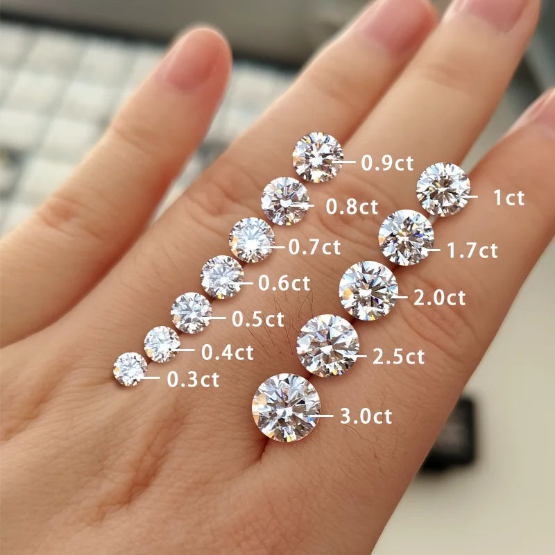 Starsgem Non Certified 0.5CT 1CT 1.5CT 2CT 3CT DEF VS Ring Stone White Diamond Round Cut Lab Grown Diamond MegaBDM
