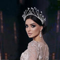 Handmade Diamond Crown Headband Luxurious Wedding Headpiece Light Luxury Bridal Hair Accessories Vine Comb Rhinestone Tiara