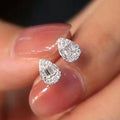CAOSHI New Arrived Water Drop High Quality Cubic Zirconia 925 Silver Plated Stud Earrings for Women Pear Jewelry Gift Earrings