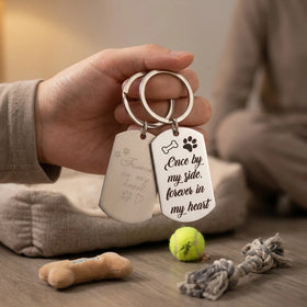 Personalized Zinc Alloy Dog Tag Single Side Print Keychain for DIY Gift