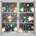 9 Sheets Colorful Window Decal Set Double Sided Printed Waterproof Christmas Window Static Cling Stickers