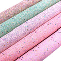 Stars Chunky Glitter Waterproof Leather Fabric for Hairbows-Craft & Decorative Accessories