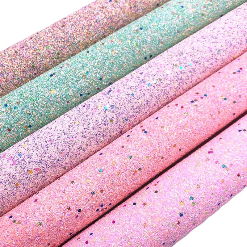 Stars Chunky Glitter Waterproof Leather Fabric for Hairbows-Craft & Decorative Accessories