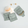 Light Green 6x6cm Embossed Microfiber Leather Jewelry Pouch Suede Bag Earring Rings Clutch for Storing Carrying Your Jewelry