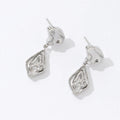 New Fashion Silver Plated Stainless Steel Hypoallergenic Chunky Irregular Pendant Earrings