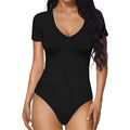 Liu Ming Best Selling Products 2024 Sexy V Neck Short Sleeve Tops Jumpsuit Bodysuit for Women