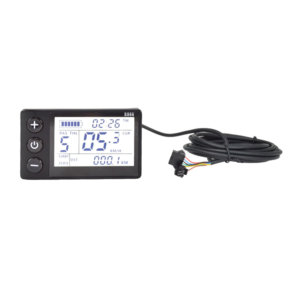 24V 36V 48V Electric Bicycle Ebike Scooter Speed Dial Stopwatch LCD Screen Meter S866 Display