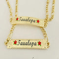 JX241 Personalized Name Set Enamel Flower Necklace Chain Pendant Adjustable Bracelet Anniversary Birthday Graduation Gift Women